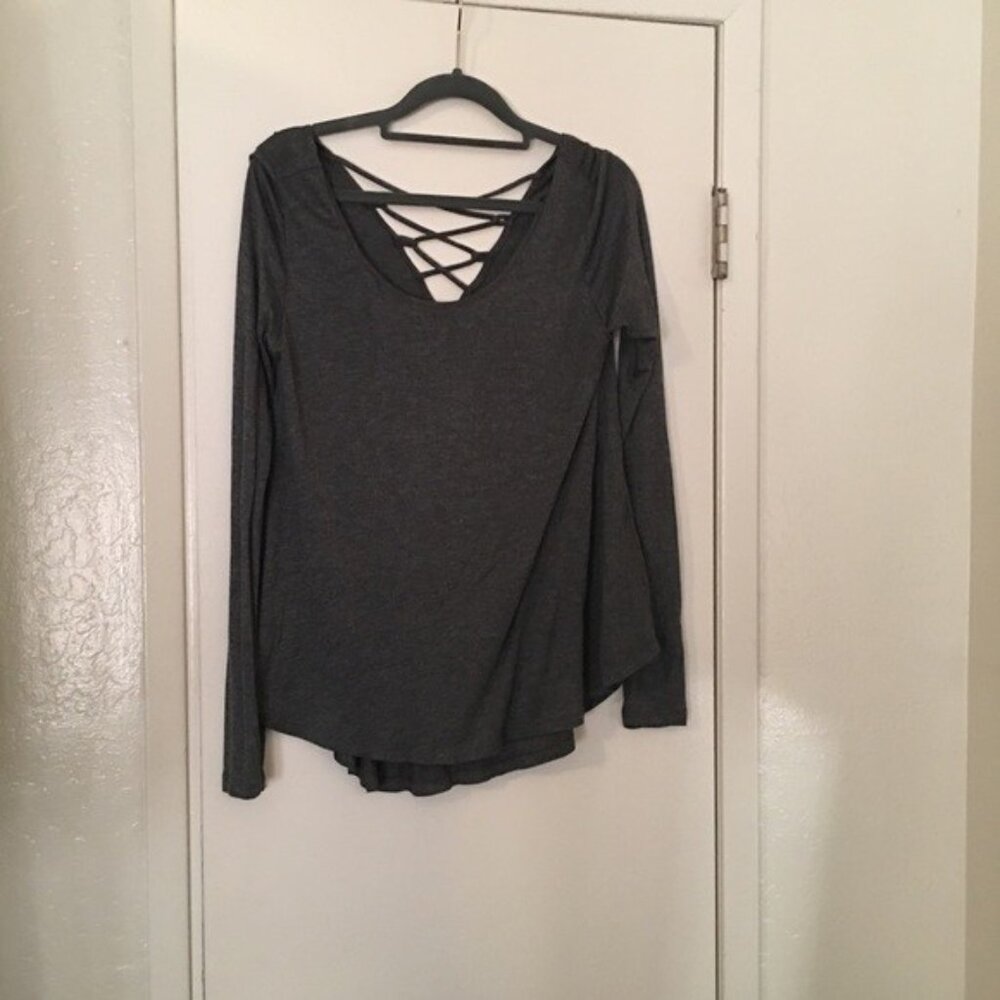 Active USA Gray Rayon/Spandex Top